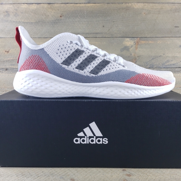 adidas Other - adidas Fluidflow 2.0 Mens Running Athletic Shoes Sneaker White Grey Red